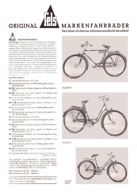 Fels Fahrrad Programm 1954