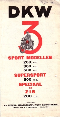 DKW Programm ca. 1930 NL