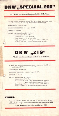 DKW Programm ca. 1930 NL