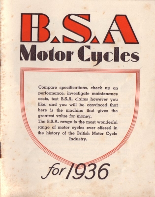 BSA Programm 1936