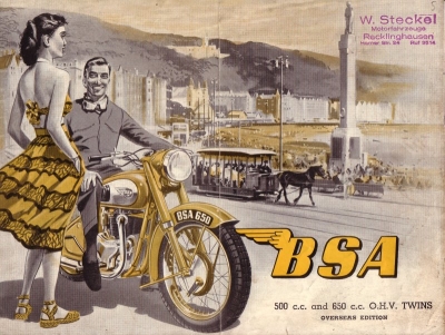BSA 500ccm und 650ccm Prospekt 12.1952