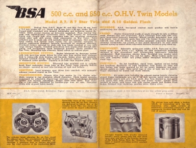 BSA 500ccm und 650ccm Prospekt 12.1952