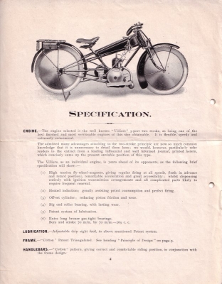 Cotton 269 ccm brochure 1921