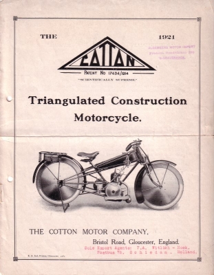 Cotton 269 ccm brochure 1921