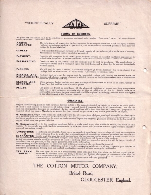 Cotton 269 ccm brochure 1921