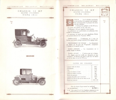 Delaunay Belleville Programm 1911