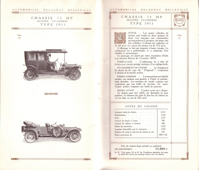 Delaunay Belleville Programm 1911