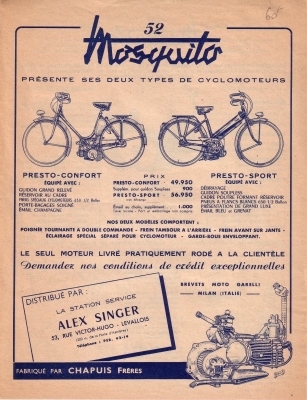 Mosquito Motoren Prospekt 1952