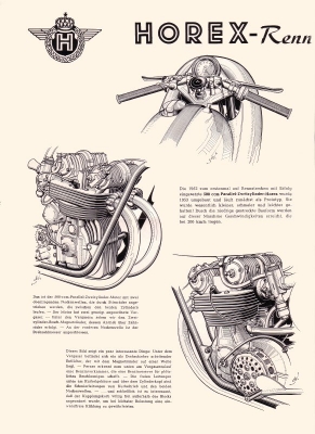 Horex Rennmaschine 500ccm Sonderdruck aus Motorrundschau 16/1953