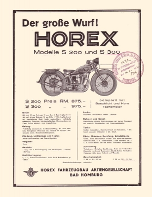 Horex Programm 1932