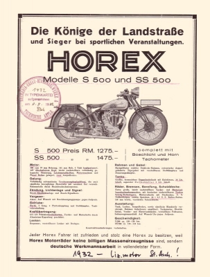 Horex Programm 1932
