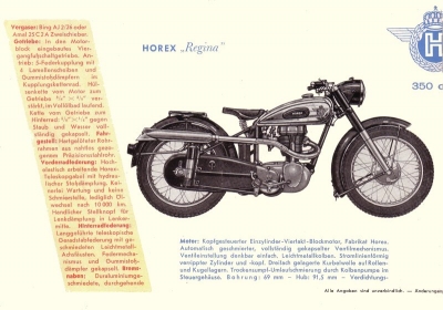 Horex Regina 350 Prospekt 1951
