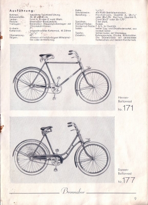 Brennabor Fahrrad Programm 1936 Teil 1