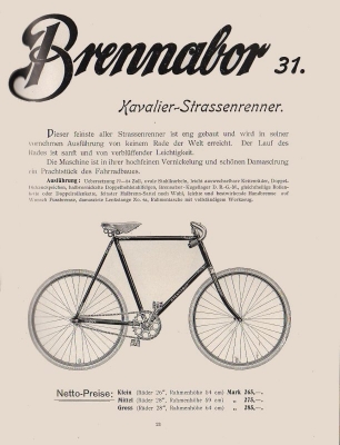 Brennabor bicycle program 1901 part 2