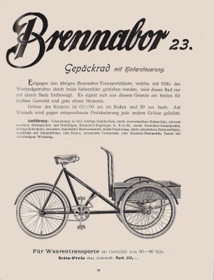 Brennabor Fahrrad Programm 1901 Teil 4