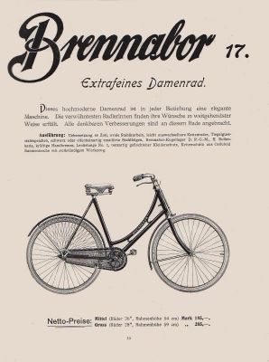 Brennabor bicycle program 1901 part 1