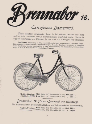 Brennabor bicycle program 1901 part 1