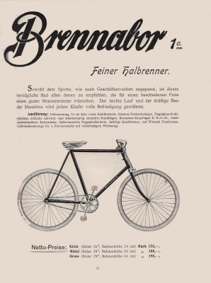 Brennabor Fahrrad Programm 1901 Teil 1