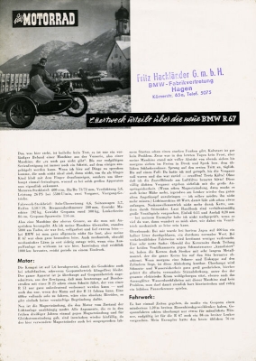 BMW R 67 Test 1951