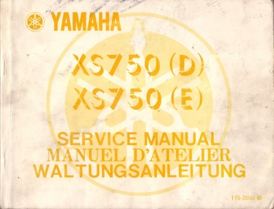 Yamaha XS 750 E Reparaturanleitung 1978