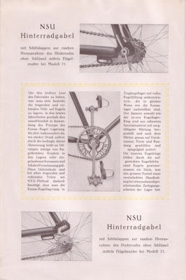 NSU Pfeil bicycle brochure 1926