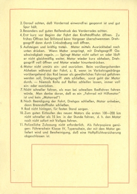 Flink Fahrradhilfsmotor brochure 1950s