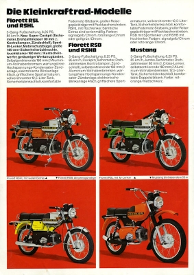 Kreidler Programm Mokicks Kleinkrafträder 1976