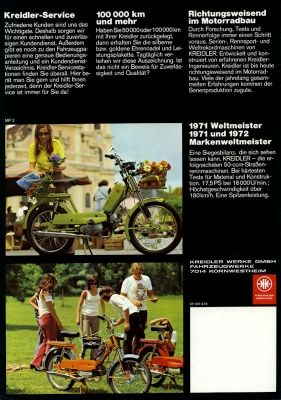 Kreidler Programm Mofa Mopeds 1973