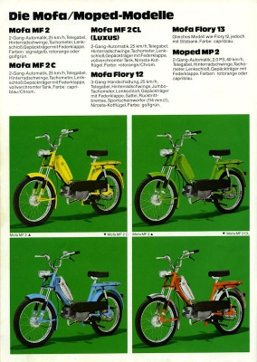 Kreidler Programm Mofa Mopeds 1976