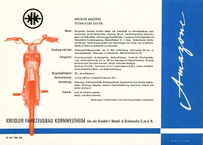 Kreidler Amazone Prospekt 10.1956