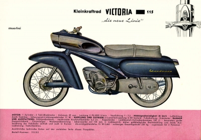 Victoria Mopeds und Kleinkrafträder Prospekt 12.1960