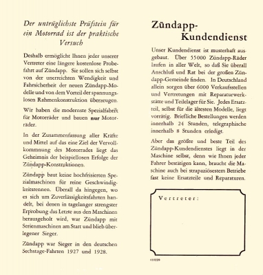Zündapp Programm 1929