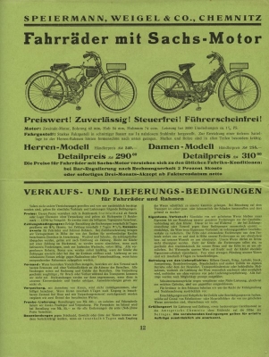 Esweco Fahrrad und Motorfahrrad Programm 1931