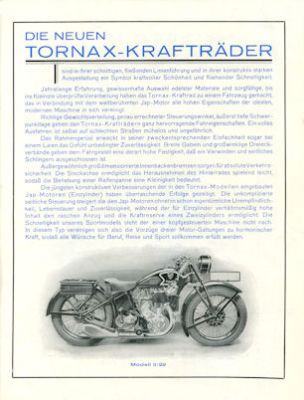 Tornax 600 ccm Prospekt 1929