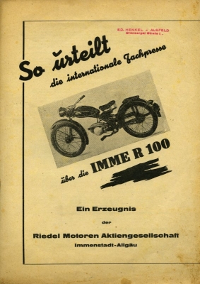 Imme R 100 Test 1950er Jahre