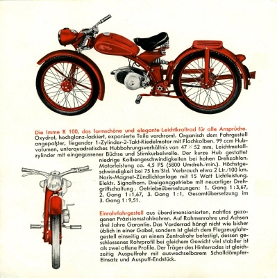 Imme R 100 Prospekt 1950er Jahre