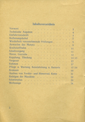 Imme R 100 Bedienungsanleitung 1949