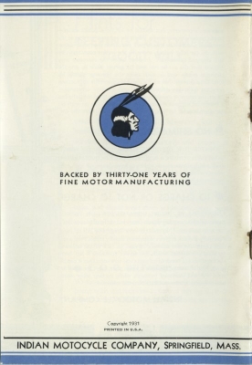 Indian Dispatch Tow Service brochure 1931