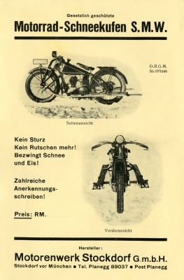 SMW Schneekufen Prospekt ca. 1929