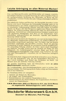 SMW Schneekufen Prospekt ca. 1929