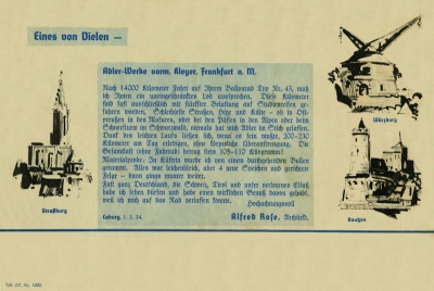 Adler bicycle program 1934