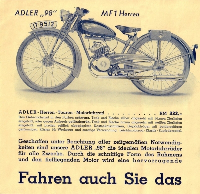 Adler Motorfahrräder Prospekt 2.1938