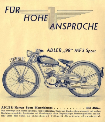 Adler Motorfahrräder Prospekt 2.1938