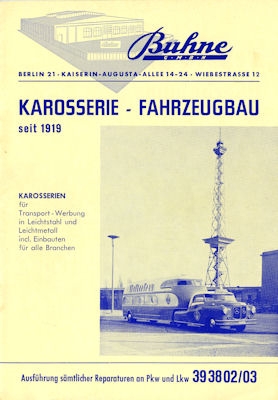 Buhne Lkw Prospekt 1950er Jahre