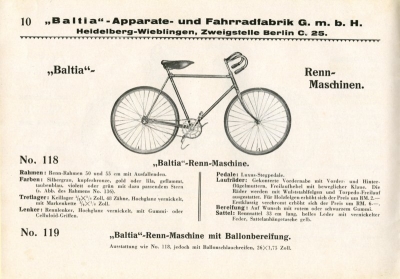 Baltia bicycle program ca. 1927