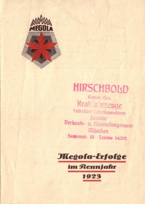 Megola motorsport brochure 1923