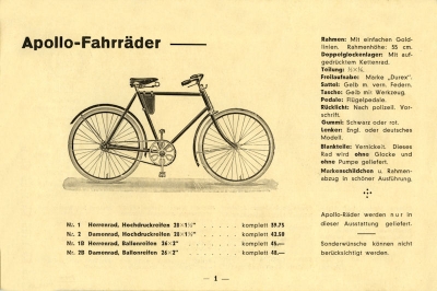 Goldberg Drachenfels bicycle program 1934