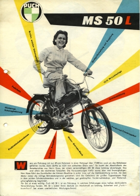 Puch Moped MS 50 L Prospekt ca. 1956