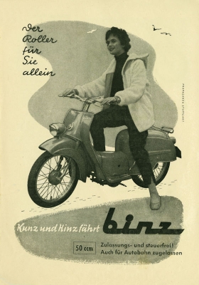 Binz scooter brochure 1950s