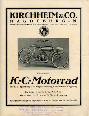 KC Motorrad Prospekt ca. 1922